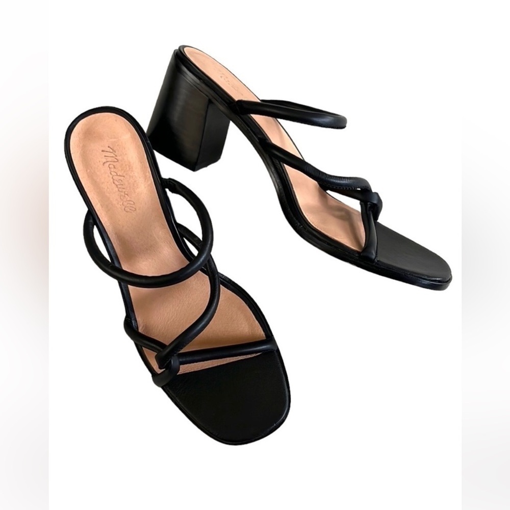 Like New Madewell Leather Tayla Sandals Black Size 11 Retail $138.00